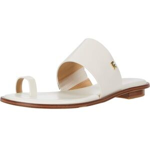 MK Michael Kors August Slide Flat Toe Ring  Sandals Leather Upper